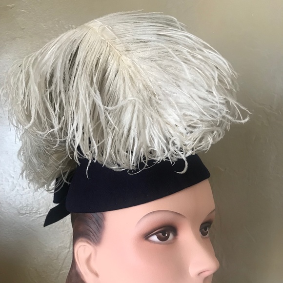 CHIC 1940s NAVY FELT \